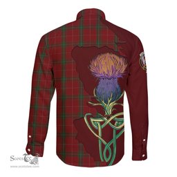 Scottish Carruthers Clan Tartan Crest with Thistle and Scotland Map Tartan Long Sleeve Shirt Scottish Plaid Tartan Plaid - ScotsTee - scotstee.com