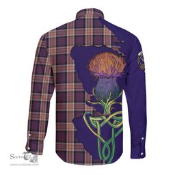 Scottish Carnegie Clan Tartan Crest with Thistle and Scotland Map Tartan Long Sleeve Shirt Scottish Plaid Tartan Plaid - ScotsTee - scotstee.com