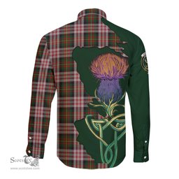 Scottish Carnegie Dress Clan Tartan Crest with Thistle and Scotland Map Tartan Long Sleeve Shirt Scottish Plaid Tartan Plaid - ScotsTee - scotstee.com