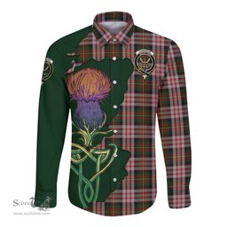 Scottish Carnegie Dress Clan Tartan Crest with Thistle and Scotland Map Tartan Long Sleeve Shirt Scottish Plaid Tartan Plaid - ScotsTee - scotstee.com