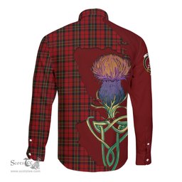 Scottish Brodie Clan Tartan Crest with Thistle and Scotland Map Tartan Long Sleeve Shirt Scottish Plaid Tartan Plaid - ScotsTee - scotstee.com