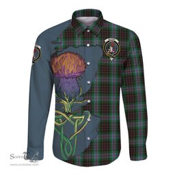 Scottish Brodie Hunting Clan Tartan Crest with Thistle and Scotland Map Tartan Long Sleeve Shirt Scottish Plaid Tartan Plaid - ScotsTee - scotstee.com