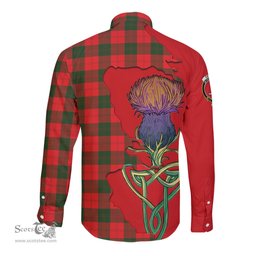 Scottish Erskine Modern Clan Tartan Crest with Thistle and Scotland Map Tartan Long Sleeve Shirt Scottish Plaid Tartan Plaid - ScotsTee - scotstee.com