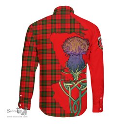 Scottish Dunbar Modern Clan Tartan Crest with Thistle and Scotland Map Tartan Long Sleeve Shirt Scottish Plaid Tartan Plaid - ScotsTee - scotstee.com