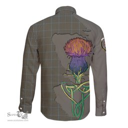 Scottish Haig Clan Tartan Crest with Thistle and Scotland Map Tartan Long Sleeve Shirt Scottish Plaid Tartan Plaid - ScotsTee - scotstee.com
