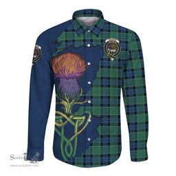 Scottish Graham of Menteith Ancient Clan Tartan Crest with Thistle and Scotland Map Tartan Long Sleeve Shirt Scottish Plaid Tartan Plaid - ScotsTee - scotstee.com