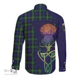 Scottish Forbes Clan Tartan Crest with Thistle and Scotland Map Tartan Long Sleeve Shirt Scottish Plaid Tartan Plaid - ScotsTee - scotstee.com