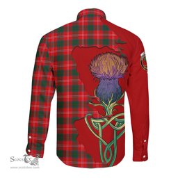 Scottish Fenton Clan Tartan Crest with Thistle and Scotland Map Tartan Long Sleeve Shirt Scottish Plaid Tartan Plaid - ScotsTee - scotstee.com