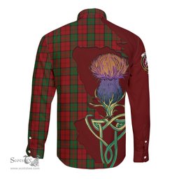 Scottish Dunbar Clan Tartan Crest with Thistle and Scotland Map Tartan Long Sleeve Shirt Scottish Plaid Tartan Plaid - ScotsTee - scotstee.com