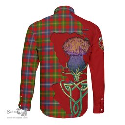 Scottish Forrester Clan Tartan Crest with Thistle and Scotland Map Tartan Long Sleeve Shirt Scottish Plaid Tartan Plaid - ScotsTee - scotstee.com