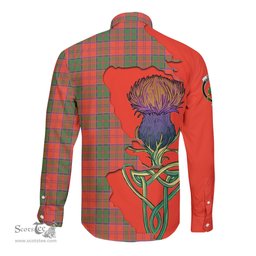 Scottish Grant Ancient Clan Tartan Crest with Thistle and Scotland Map Tartan Long Sleeve Shirt Scottish Plaid Tartan Plaid - ScotsTee - scotstee.com