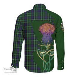 Scottish Graham of Montrose Clan Tartan Crest with Thistle and Scotland Map Tartan Long Sleeve Shirt Scottish Plaid Tartan Plaid - ScotsTee - scotstee.com