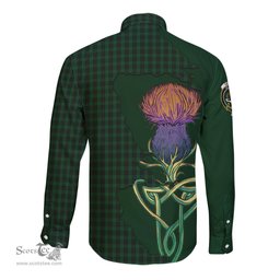 Scottish Graham Clan Tartan Crest with Thistle and Scotland Map Tartan Long Sleeve Shirt Scottish Plaid Tartan Plaid - ScotsTee - scotstee.com