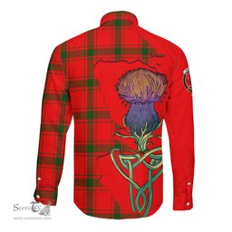 Scottish Darroch Clan Tartan Crest with Thistle and Scotland Map Tartan Long Sleeve Shirt Scottish Plaid Tartan Plaid - ScotsTee - scotstee.com