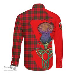Scottish Grant Modern Clan Tartan Crest with Thistle and Scotland Map Tartan Long Sleeve Shirt Scottish Plaid Tartan Plaid - ScotsTee - scotstee.com