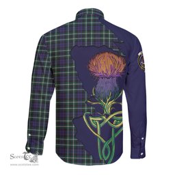 Scottish Graham of Montrose Modern Clan Tartan Crest with Thistle and Scotland Map Tartan Long Sleeve Shirt Scottish Plaid Tartan Plaid - ScotsTee - scotstee.com