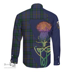 Scottish Hope Clan Originaux Clan Tartan Crest with Thistle and Scotland Map Tartan Long Sleeve Shirt Scottish Plaid Tartan Plaid - ScotsTee - scotstee.com