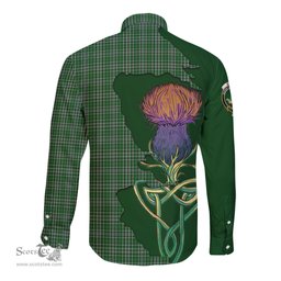 Scottish Gayre Dress Clan Tartan Crest with Thistle and Scotland Map Tartan Long Sleeve Shirt Scottish Plaid Tartan Plaid - ScotsTee - scotstee.com