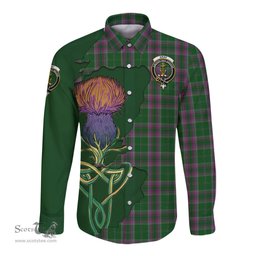Scottish Gray Hunting Clan Tartan Crest with Thistle and Scotland Map Tartan Long Sleeve Shirt Scottish Plaid Tartan Plaid - ScotsTee - scotstee.com