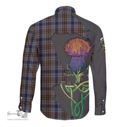 Scottish Gayre Hunting Clan Tartan Crest with Thistle and Scotland Map Tartan Long Sleeve Shirt Scottish Plaid Tartan Plaid - ScotsTee - scotstee.com