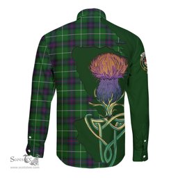 Scottish MacDonald of The Isles Clan Tartan Crest with Thistle and Scotland Map Tartan Long Sleeve Shirt Scottish Plaid Tartan Plaid - ScotsTee - scotstee.com