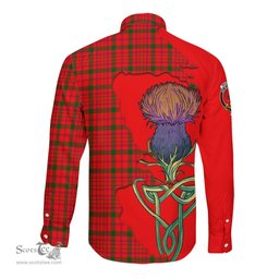Scottish MacDonell of Keppoch Modern Clan Tartan Crest with Thistle and Scotland Map Tartan Long Sleeve Shirt Scottish Plaid Tartan Plaid - ScotsTee - scotstee.com