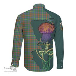 Scottish MacKintosh Hunting Ancient Clan Tartan Crest with Thistle and Scotland Map Tartan Long Sleeve Shirt Scottish Plaid Tartan Plaid - ScotsTee - scotstee.com