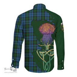 Scottish Kerr Hunting Clan Tartan Crest with Thistle and Scotland Map Tartan Long Sleeve Shirt Scottish Plaid Tartan Plaid - ScotsTee - scotstee.com