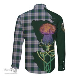 Scottish Lindsay Dress Clan Tartan Crest with Thistle and Scotland Map Tartan Long Sleeve Shirt Scottish Plaid Tartan Plaid - ScotsTee - scotstee.com
