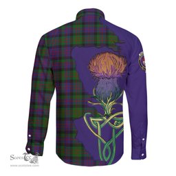 Scottish MacDonald Clan Tartan Crest with Thistle and Scotland Map Tartan Long Sleeve Shirt Scottish Plaid Tartan Plaid - ScotsTee - scotstee.com