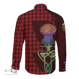 Scottish MacIver Clan Tartan Crest with Thistle and Scotland Map Tartan Long Sleeve Shirt Scottish Plaid Tartan Plaid - ScotsTee - scotstee.com