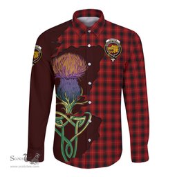 Scottish MacIver Clan Tartan Crest with Thistle and Scotland Map Tartan Long Sleeve Shirt Scottish Plaid Tartan Plaid - ScotsTee - scotstee.com