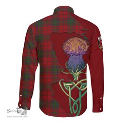 Scottish MacDougall Clan Tartan Crest with Thistle and Scotland Map Tartan Long Sleeve Shirt Scottish Plaid Tartan Plaid - ScotsTee - scotstee.com