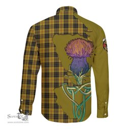 Scottish MacLeod Clan Tartan Crest with Thistle and Scotland Map Tartan Long Sleeve Shirt Scottish Plaid Tartan Plaid - ScotsTee - scotstee.com
