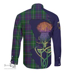 Scottish MacIntyre Inglis Clan Tartan Crest with Thistle and Scotland Map Tartan Long Sleeve Shirt Scottish Plaid Tartan Plaid - ScotsTee - scotstee.com