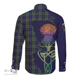 Scottish MacLaren Clan Tartan Crest with Thistle and Scotland Map Tartan Long Sleeve Shirt Scottish Plaid Tartan Plaid - ScotsTee - scotstee.com