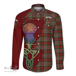 Scottish MacGill Clan Tartan Crest with Thistle and Scotland Map Tartan Long Sleeve Shirt Scottish Plaid Tartan Plaid - ScotsTee - scotstee.com