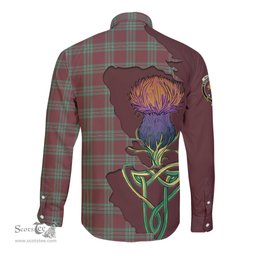 Scottish MacGregor Hunting Ancient Clan Tartan Crest with Thistle and Scotland Map Tartan Long Sleeve Shirt Scottish Plaid Tartan Plaid - ScotsTee - scotstee.com