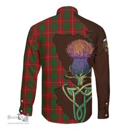 Scottish MacFie Clan Tartan Crest with Thistle and Scotland Map Tartan Long Sleeve Shirt Scottish Plaid Tartan Plaid - ScotsTee - scotstee.com