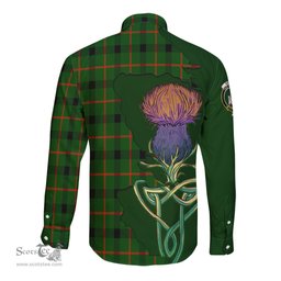 Scottish Kincaid Modern Clan Tartan Crest with Thistle and Scotland Map Tartan Long Sleeve Shirt Scottish Plaid Tartan Plaid - ScotsTee - scotstee.com
