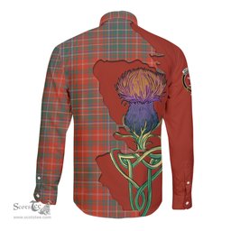 Scottish MacDougall Ancient Clan Tartan Crest with Thistle and Scotland Map Tartan Long Sleeve Shirt Scottish Plaid Tartan Plaid - ScotsTee - scotstee.com
