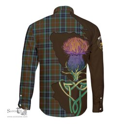 Scottish MacTavish Hunting Clan Tartan Crest with Thistle and Scotland Map Tartan Long Sleeve Shirt Scottish Plaid Tartan Plaid - ScotsTee - scotstee.com