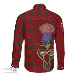 Scottish MacNab Clan Tartan Crest with Thistle and Scotland Map Tartan Long Sleeve Shirt Scottish Plaid Tartan Plaid - ScotsTee - scotstee.com