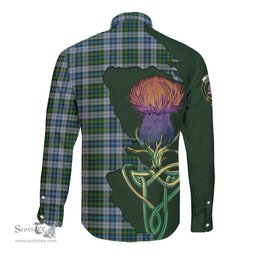 Scottish MacNeil Dress Clan Tartan Crest with Thistle and Scotland Map Tartan Long Sleeve Shirt Scottish Plaid Tartan Plaid - ScotsTee - scotstee.com