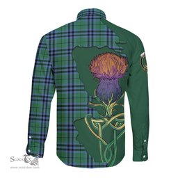 Scottish Keith Ancient Clan Tartan Crest with Thistle and Scotland Map Tartan Long Sleeve Shirt Scottish Plaid Tartan Plaid - ScotsTee - scotstee.com