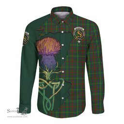 Scottish MacKintosh Hunting Clan Tartan Crest with Thistle and Scotland Map Tartan Long Sleeve Shirt Scottish Plaid Tartan Plaid - ScotsTee - scotstee.com