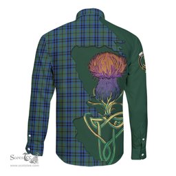 Scottish Keith Clan Tartan Crest with Thistle and Scotland Map Tartan Long Sleeve Shirt Scottish Plaid Tartan Plaid - ScotsTee - scotstee.com
