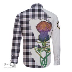 Scottish MacRae Dress Modern Clan Tartan Crest with Thistle and Scotland Map Tartan Long Sleeve Shirt Scottish Plaid Tartan Plaid - ScotsTee - scotstee.com