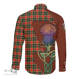 Scottish MacLachlan Hunting Modern Clan Tartan Crest with Thistle and Scotland Map Tartan Long Sleeve Shirt Scottish Plaid Tartan Plaid - ScotsTee - scotstee.com