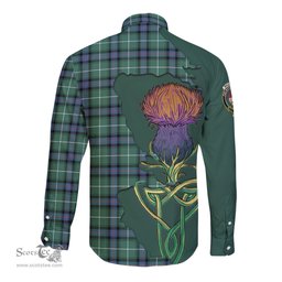 Scottish MacDonald of the Isles Hunting Ancient Clan Tartan Crest with Thistle and Scotland Map Tartan Long Sleeve Shirt Scottish Plaid Tartan Plaid - ScotsTee - scotstee.com